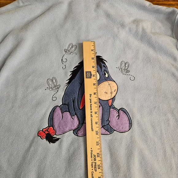 Disney Eeyore‎ Women's 2X Zip Hoodie Sweatshirt Light Blue Fleece Plus Size - Picture 7 of 8